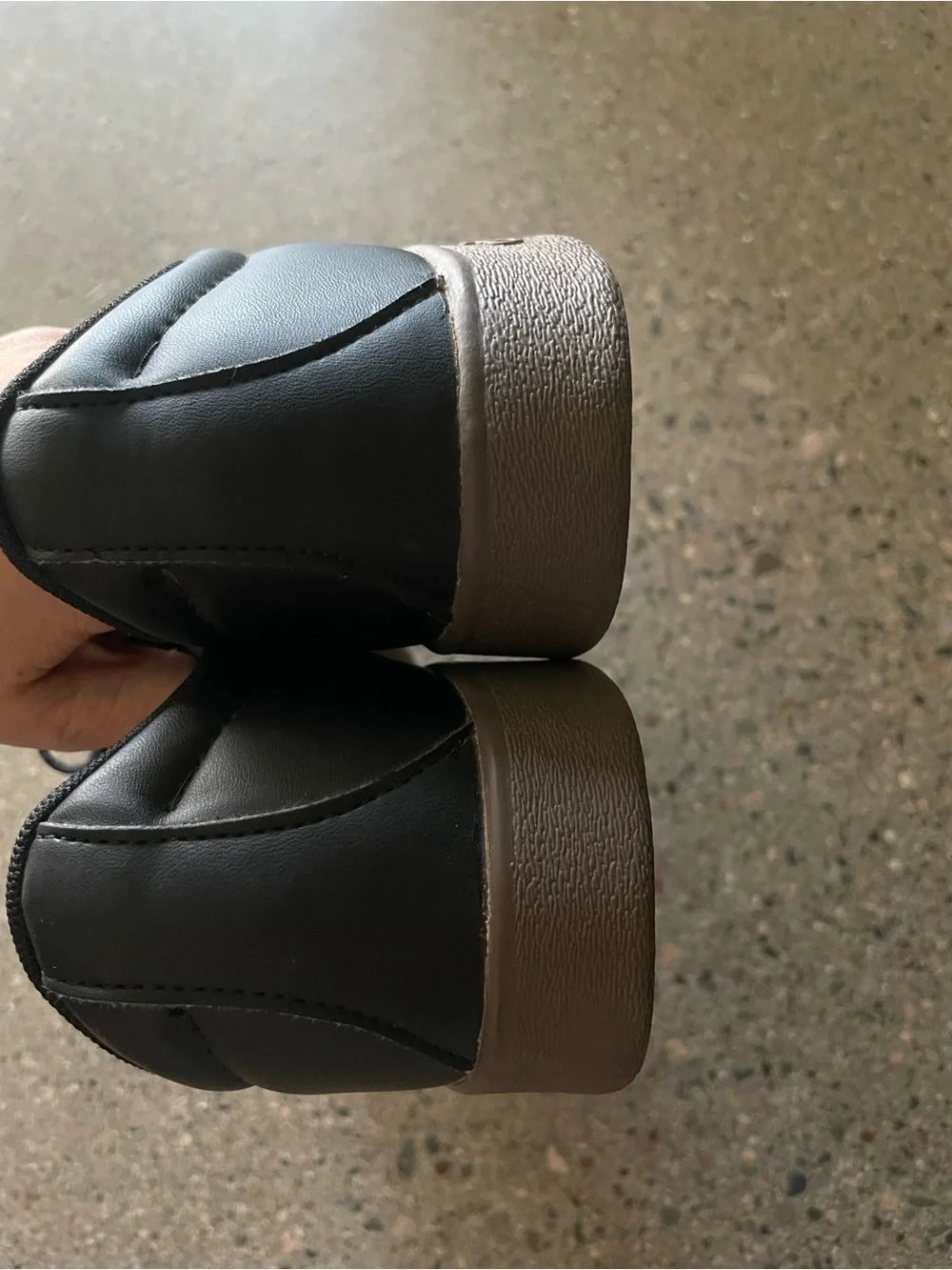 adidas Black White Brown Platform Sneakers with Three Stripes